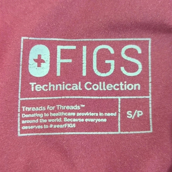 FIGS Kade Cargo Scrub Pants, Color Burgundy Size S/P (ALTERED/HEMMED) - Picture 14 of 16